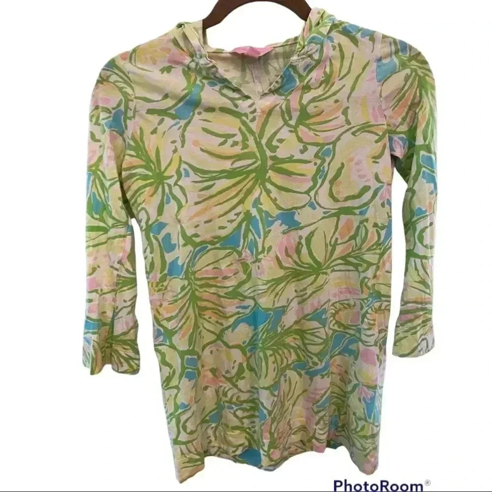 Lilly Pulitzer Girls Floral Hooded Dress